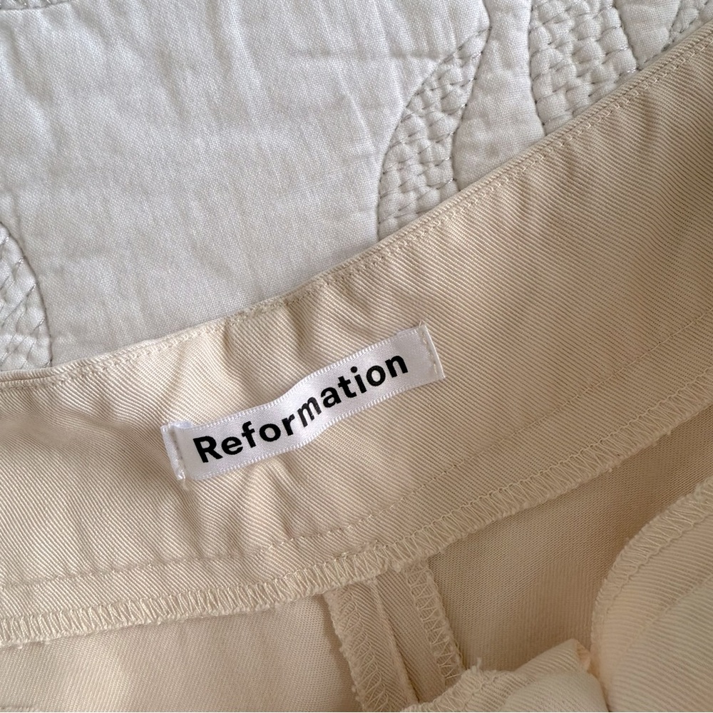 Reformation Wide-Leg Trousers in Beige - Picture 6 of 15